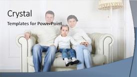  Presentation with jeans - Slide deck featuring white sofa in white room background and a  colored foreground