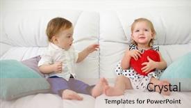  Presentation with shape - Cool new PPT layouts with pillow in shape of heart backdrop and a soft green colored foreground