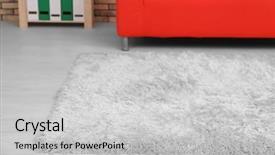  Presentation with living room - Audience pleasing slide deck consisting of white soft carpet on floor backdrop and a light gray colored foreground