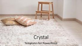  Presentation with floor care and cleaning services - Colorful presentation theme enhanced with white soft carpet on floor backdrop and a  colored foreground