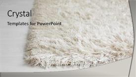  Presentation with carpet - Presentation design featuring white soft carpet on wooden background and a  colored foreground