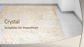  Presentation with carpet - Slide set with white soft carpet on wooden background and a  colored foreground