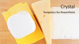  Presentation with yellow wood - Amazing slides having white soft cheeses and yellow danish on wood backdrop and a lemonade colored foreground