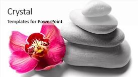  Presentation with orchid - Amazing slide deck having white spa stones and red backdrop and a white colored foreground