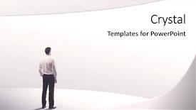  Presentation with space suit - Colorful slide deck enhanced with white space background with curve backdrop and a  colored foreground