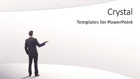  Presentation with space suit - Beautiful presentation theme featuring white space background with curve backdrop and a  colored foreground