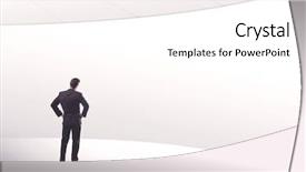  Presentation with space suit - PPT theme featuring white space background with curve background and a  colored foreground