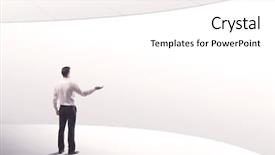  Presentation with space suit - Presentation design consisting of white space background with curve background and a  colored foreground