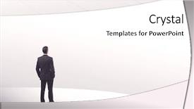  Presentation with space suit - Beautiful slide deck featuring white space background with curve backdrop and a  colored foreground