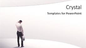  Presentation with space suit - Cool new slide set with white space background with curve backdrop and a  colored foreground