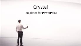  Presentation with space suit - Cool new PPT layouts with white space background with lines backdrop and a pink colored foreground