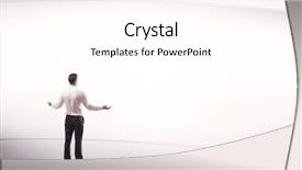  Presentation with space suit - PPT theme featuring white space background with lines background and a  colored foreground