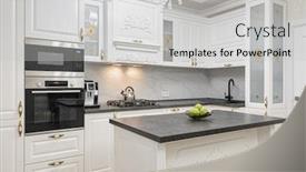  Presentation with luxury - Colorful presentation theme enhanced with white-spacious-luxury-modern-kitchen backdrop and a light gray colored foreground