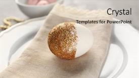  Presentation with white sparkle - Presentation theme enhanced with white sparkle - beautiful holiday easter table setting background and a soft green colored foreground