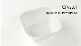  Presentation with square - Cool new slide deck with white square bowl on white backdrop and a white colored foreground