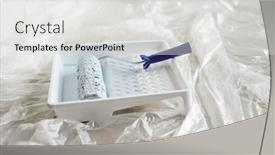  Presentation with plastic container - Cool new PPT layouts with white-square-plastic-container backdrop and a light gray colored foreground