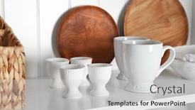  Presentation with storage - Slide deck consisting of white-storage-stand-with-dishware background and a light gray colored foreground