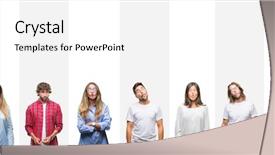  Presentation with fish people - Slide set consisting of white stripes isolated background making background and a  colored foreground