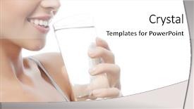  Presentation with drinking water - PPT theme featuring white studio shot drinking water background and a white colored foreground