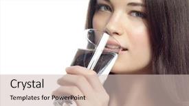  Presentation with drinking water - Beautiful PPT layouts featuring white studio shot drinking water backdrop and a soft green colored foreground