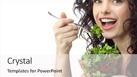  Presentation with eating - Presentation theme having white studio shot eating salat background and a white colored foreground