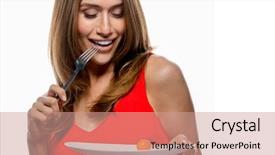  Presentation with ring food - PPT layouts consisting of white studio shot eating salat background and a coral colored foreground