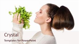  Presentation with eating - PPT layouts consisting of white studio shot eating salat background and a lemonade colored foreground