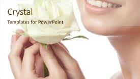  Presentation with blue rose - Presentation theme enhanced with white studio shot lips tooth background and a  colored foreground