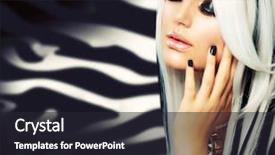  Presentation with black girl - Presentation enhanced with white style long white hair background and a wine colored foreground