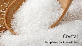  Presentation with crystal sugar - PPT theme enhanced with loin - uncooked fresh beef meat chunks background and a ocean colored foreground