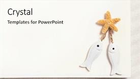  Presentation with fishes - Amazing presentation theme having white summer background for religion backdrop and a cream colored foreground