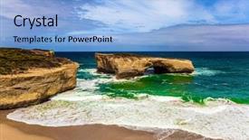  Presentation with tourism australia - Colorful slides enhanced with white surf foam and azure backdrop and a light blue colored foreground