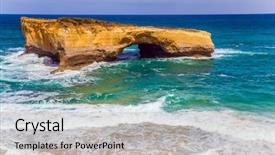  Presentation with tourism australia - Theme with white surf foam and azure background and a light gray colored foreground