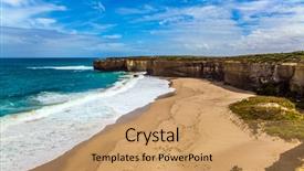  Presentation with tourism australia - Cool new presentation theme with white surf foam and azure backdrop and a coral colored foreground