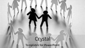  Presentation with diversity hands - Colorful presentation theme enhanced with white surface minorities bull backdrop and a light gray colored foreground