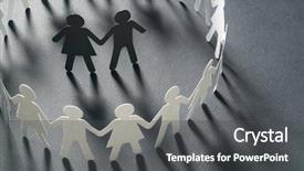  Presentation with diversity hands - Colorful slide set enhanced with white surface minorities bull backdrop and a dark gray colored foreground