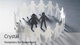  Presentation with diversity hands - PPT theme having white surface minorities bull background and a light gray colored foreground