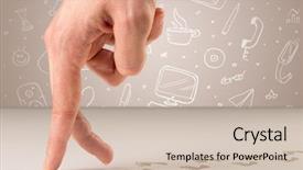  Presentation with fingers - Presentation theme enhanced with white surface with bare footsteps background and a soft green colored foreground