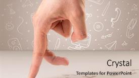  Presentation with fingers - Audience pleasing presentation theme consisting of white surface with bare footsteps backdrop and a soft green colored foreground