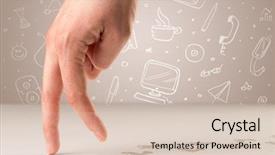  Presentation with fingers - Theme consisting of white surface with bare footsteps background and a lemonade colored foreground