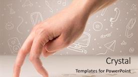  Presentation with fingers - Audience pleasing presentation theme consisting of white surface with bare footsteps backdrop and a soft green colored foreground