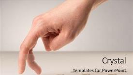  Presentation with fingers - Audience pleasing presentation consisting of white surface with footsteps backdrop and a lemonade colored foreground