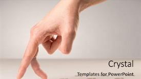  Presentation with fingers - Amazing slides having white surface with footsteps backdrop and a lemonade colored foreground