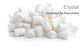  Presentation with sweet candy - PPT theme featuring white-sweet-marshmallows-candy-isolated background and a white colored foreground