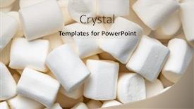  Presentation with sweet candy - Theme with white-sweet-marshmallows-candy-top background and a soft green colored foreground