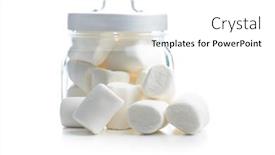  Presentation with sweet candy - Slide deck featuring white-sweet-marshmallows-candy background and a white colored foreground