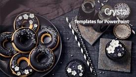  Presentation with charcoal - Slides with white sweets and charcoal background and a dark gray colored foreground