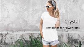  Presentation with white blank notebook silver - Beautiful theme featuring white t-shirt and denim backdrop and a light gray colored foreground