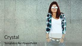  Presentation with wall street - PPT theme consisting of white t-shirt and fashion background and a light gray colored foreground