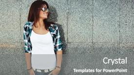  Presentation with wall street - Slides with white t-shirt and fashion background and a gray colored foreground